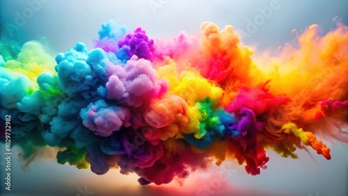 Colorful smoke bomb exploding in abstract shapes and forms, smoke, bomb, colorful, exploding, abstract, shapes, forms, vibrant