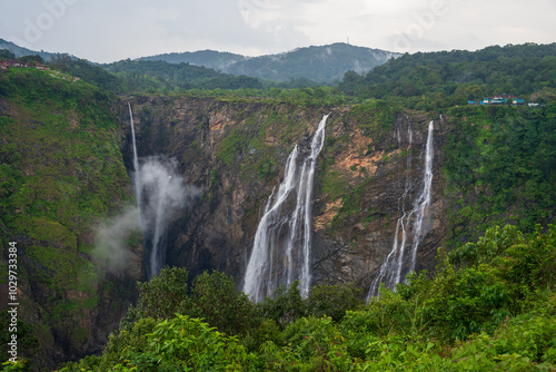 Fototapeta Naklejka Na Ścianę i Meble -  Jog is a village located in Shivamogga district of Karnataka state, India. The Jog Falls is near this village