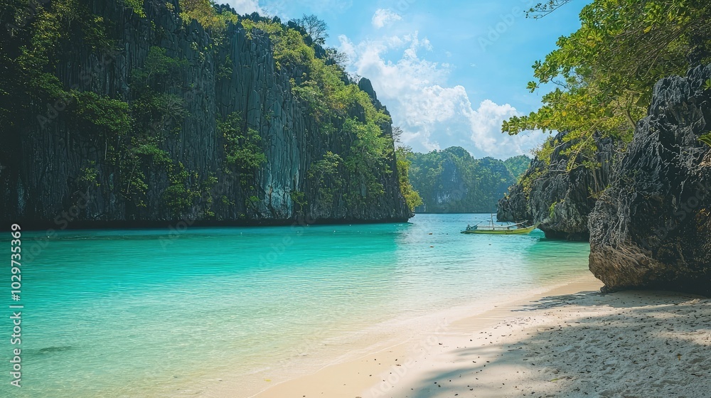 Obraz premium Serene Tropical Lagoon with Turquoise Waters