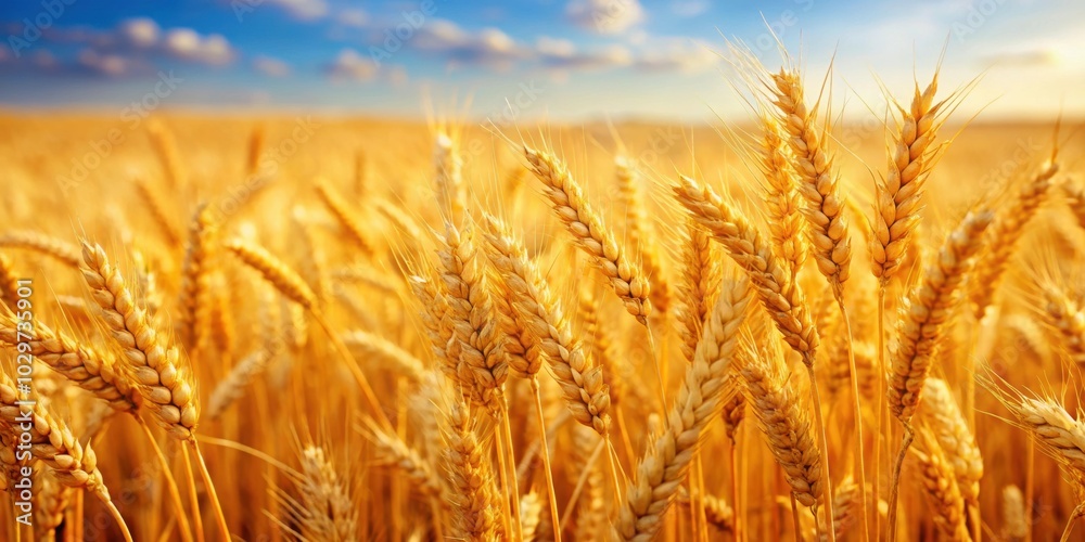 Closeup of golden wheat field ready for harvest, agriculture, farming, crop, harvest, nature, countryside, growth, autumn, rural Closeup of golden wheat field ready for harvest, agriculture, farming, crop, harvest, nature, countryside, growth, autumn, rural