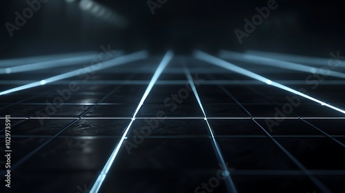 digital technology background with glowing particles.