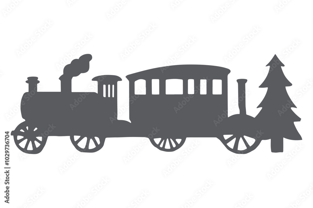 Christmas Train, Christmas Train vector, paper cut Christmas Train SVG cut File Christmas Train, Christmas Train vector, paper cut Christmas Train SVG cut File