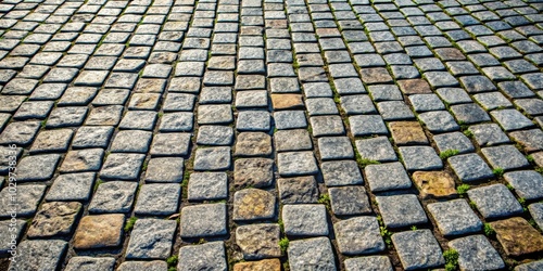 Granite cobblestone pavement background with a stone textured pattern, granite, cobblestone, pavement, background photo