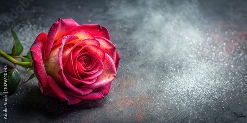 Pink, red rose and dark grey gradient background with spray texture and minimalist noise grainy pattern, Pink, red photo