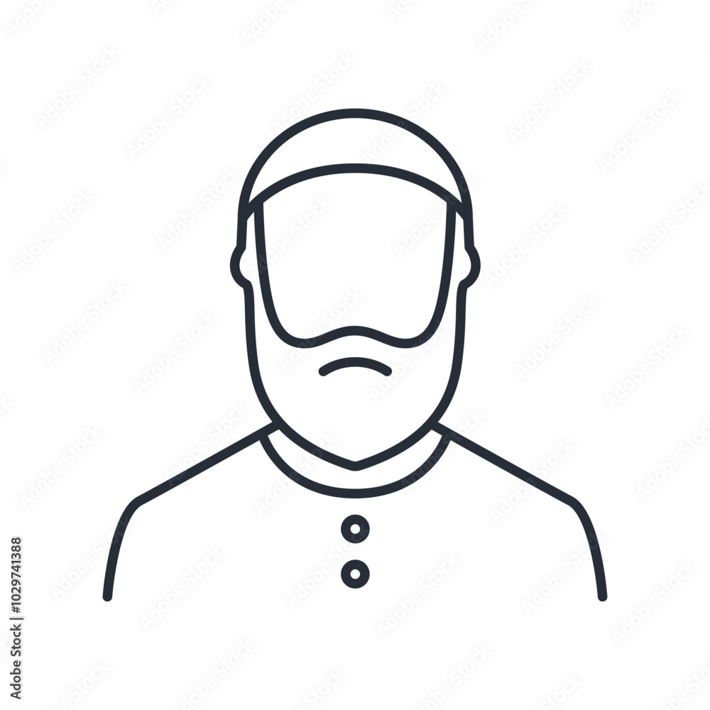 Muslim man icon. Arabic Muslim man. Islamic thin line vector illustration. 