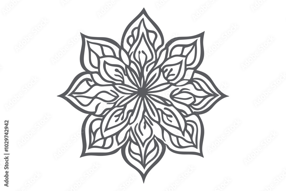 Obraz premium Lily Mandala, Lily Mandala vector, Paper cut Lily Mandala SVG File