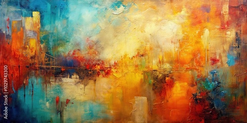 Abstract painting with a variety of textures , art, background, canvas, colorful, creative, design, detail, grunge
