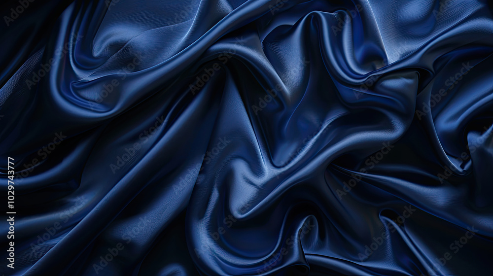 Abstract blue silk fabric texture background. Creases of satin Abstract blue silk fabric texture background. Creases of satin