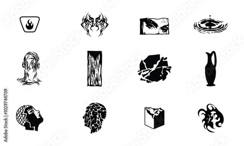 Design Collection of trendy brutalism style fashion. Abstract modern covers. Futuristic liquid artwork.Design for typography, streetwear, t-shirts, hoodies, prints or, y2k, grunge, cyber punk