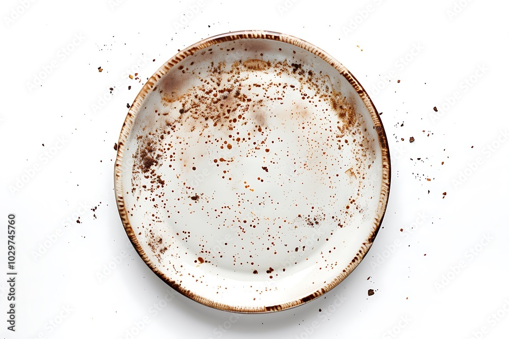 Dirty dish on white background