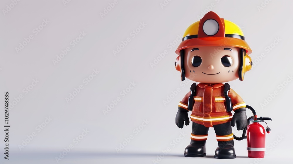 Cute Cartoon Firefighter Cute Cartoon Firefighter
