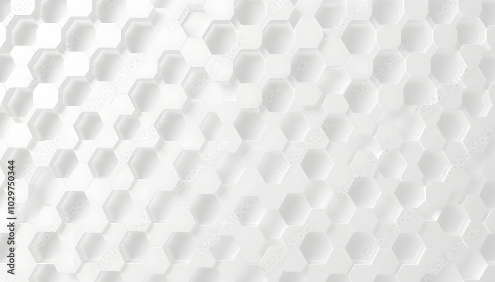 Naklejka premium Random shifted white honeycomb hexagon background wallpaper banner pattern with copy space isolated with white highlights, png