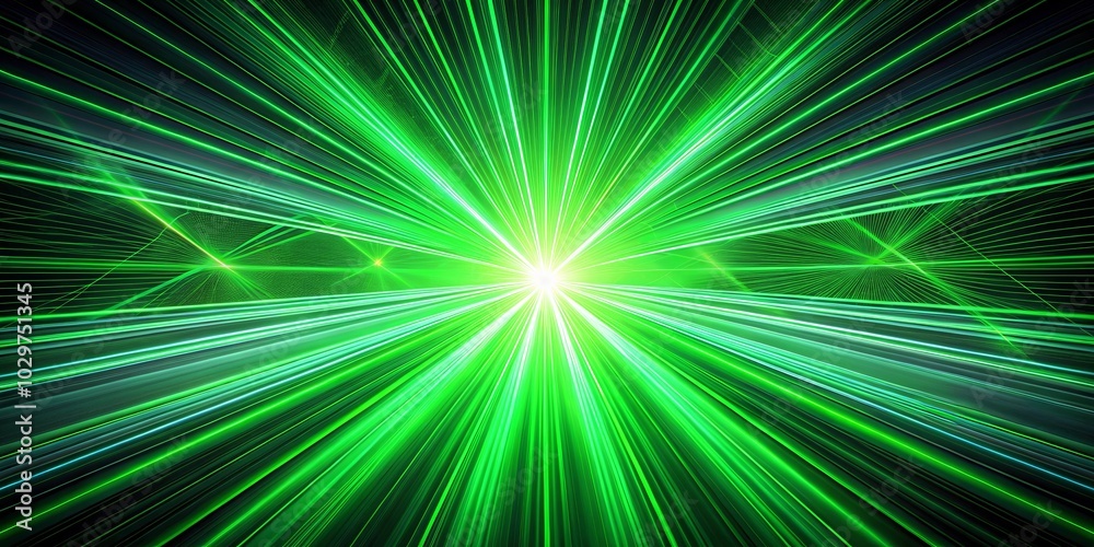A radiant green glow emanating from a point of light, surrounded by intricate patterns of converging lines. A radiant green glow emanating from a point of light, surrounded by intricate patterns of converging lines.