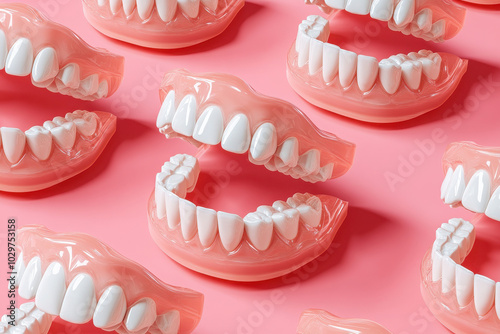 Obraz na płótnie Dental aligners promoting oral hygiene and dental health w salonie