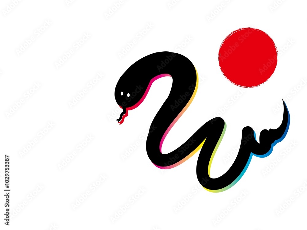 巳年シンプルな年賀状