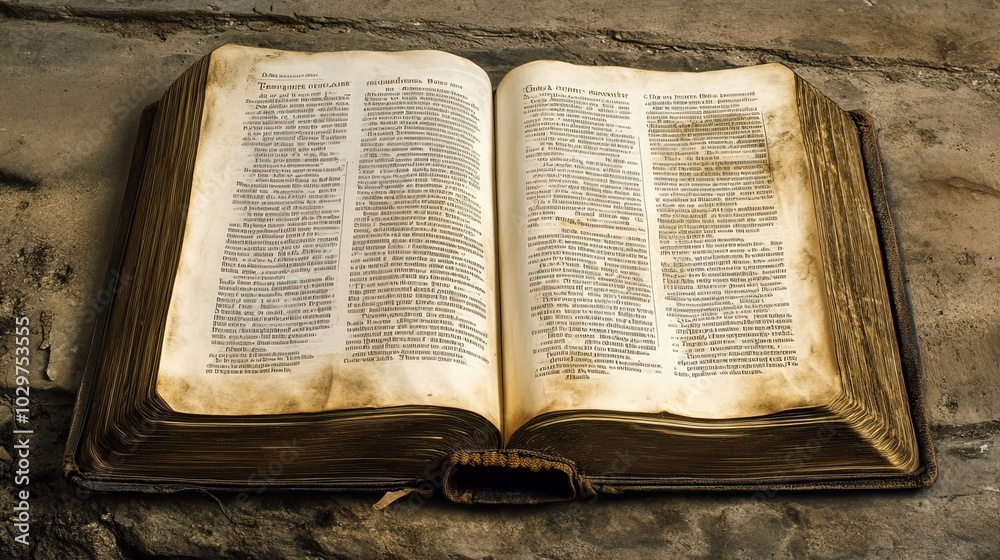 Obraz premium Old Book on Stone