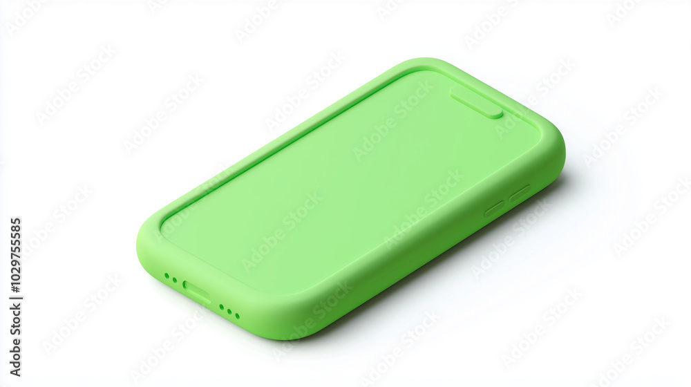 3d icon of green cellphone on white background 3d icon of green cellphone on white background