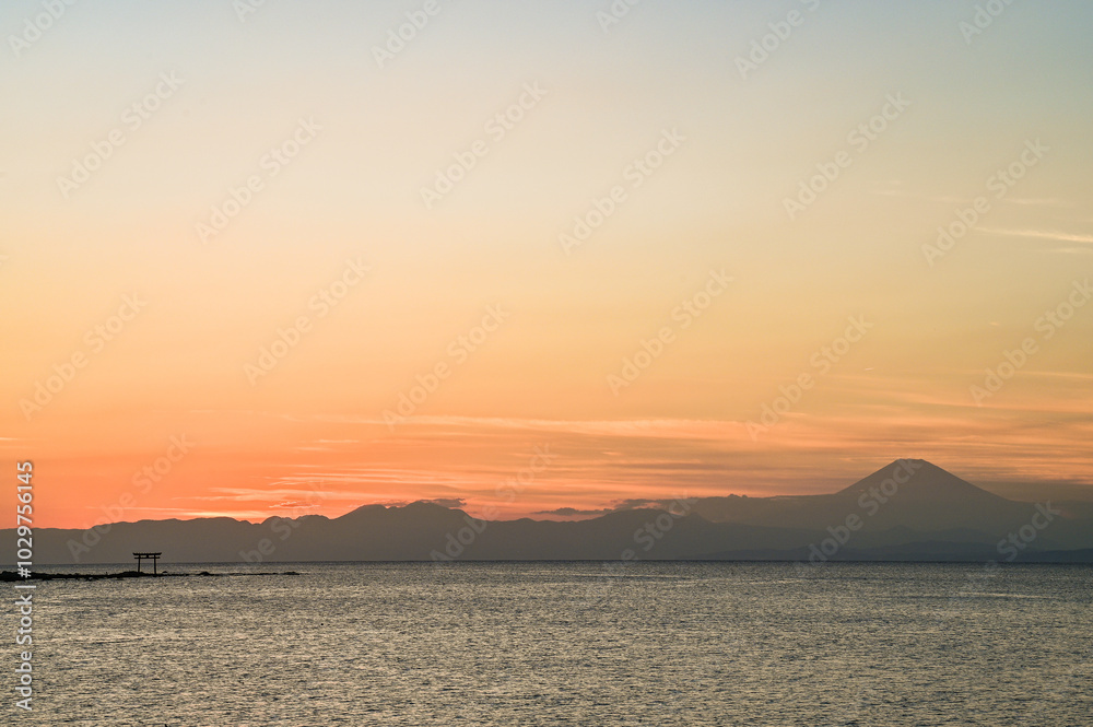 神奈川県葉山町森戸海岸からの夕日 神奈川県葉山町森戸海岸からの夕日
