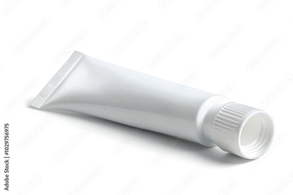 Empty tube of toothpaste isolated on white background Empty tube of toothpaste isolated on white background
