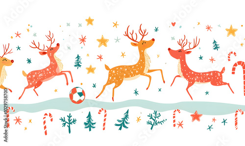 Doodle Christmas and New Year Cards - 2D Hand-drawn Illustrations on White Background