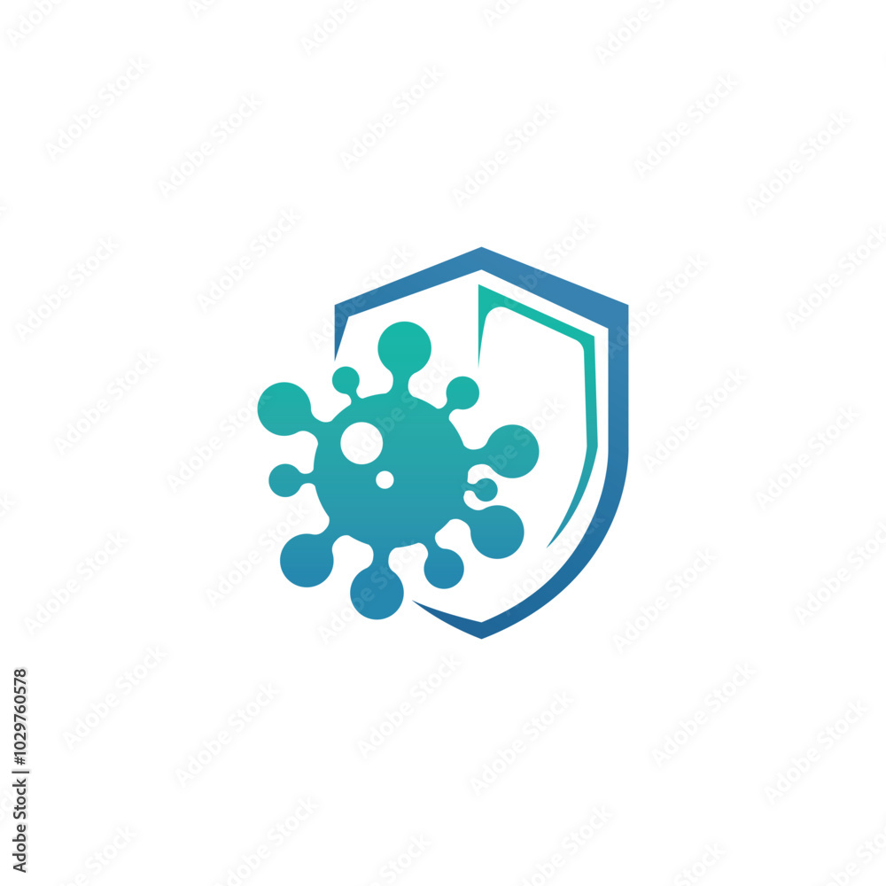 Shield anti virus logo vector design