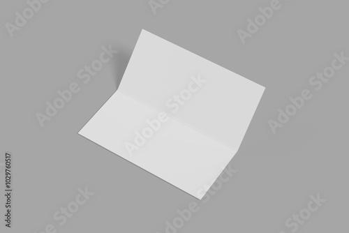 DL Bi-Fold Brochure Mock-Up on a gray background