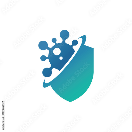 Shield anti virus logo vector design