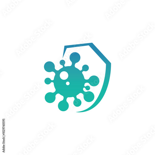 Shield anti virus logo vector design