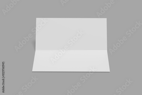 DL Bi-Fold Brochure Mock-Up on a gray background