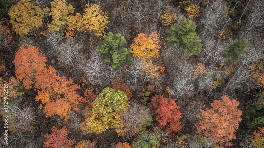 Aerial View of Autumn Forest Aerial View of Autumn Forest