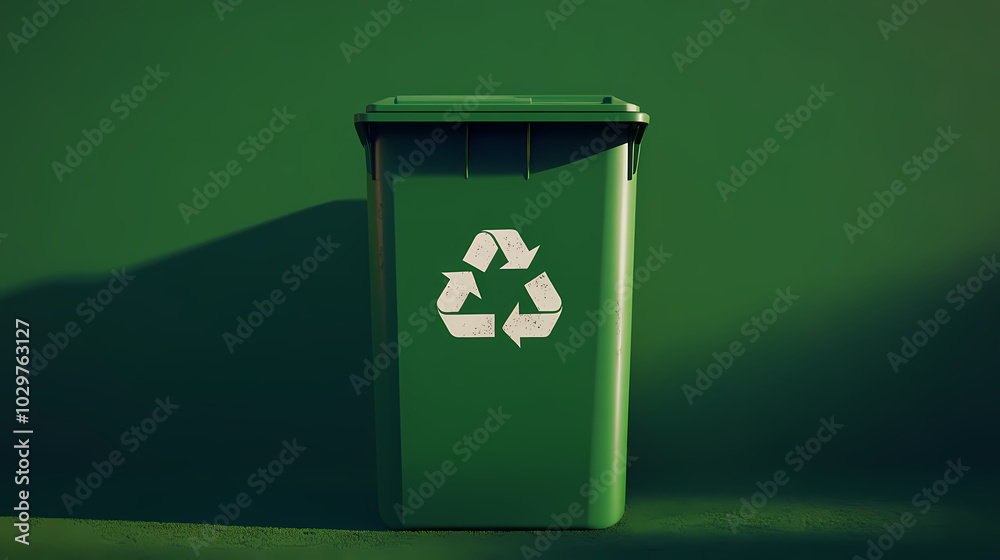 Green eco-friendly recycling bin Green eco-friendly recycling bin