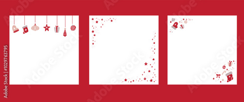 クリスマスモチーフの正方形フレームセット