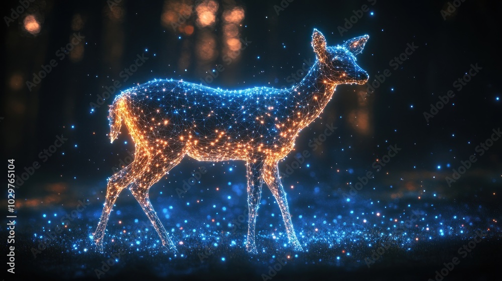 Digital Deer in the Woods Digital Deer in the Woods
