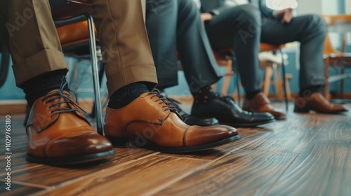 Formal Shoes on Wooden Floor