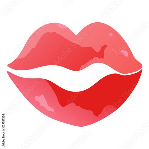 Lips Watercolor Painting