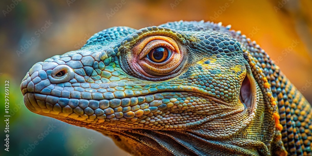 Closeup of a Komodo Dragon's Head - Varanus Komodoensis in Minimalist Style Closeup of a Komodo Dragon's Head - Varanus Komodoensis in Minimalist Style