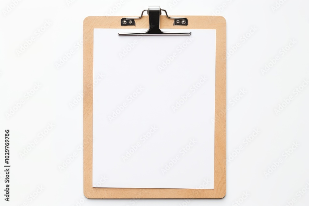 Blank Clipboard on White Background for Creative Use Blank Clipboard on White Background for Creative Use