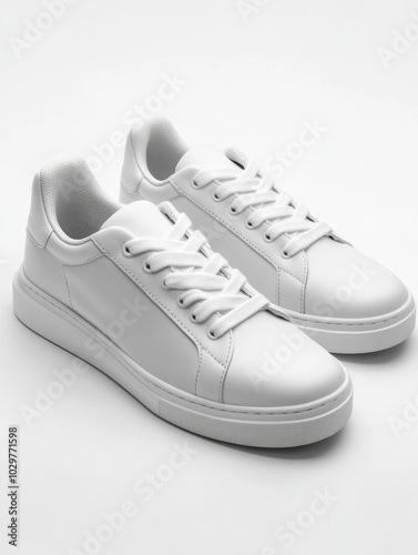 Classic White Sneakers with Minimalist Design 