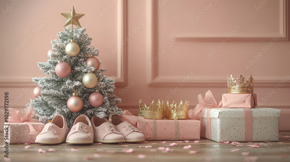 Gifts from the Three kings by the Christmas tree