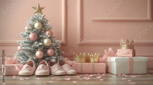 Obraz na płótnie Gifts from the Three kings by the Christmas tree w salonie