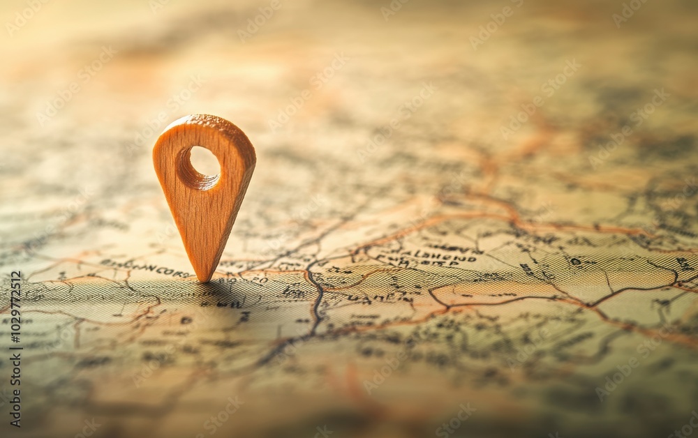 A stylish graphic illustration of a map pin, creatively depicting direction and location, with a soft background and precise detailing A stylish graphic illustration of a map pin, creatively depicting direction and location, with a soft background and precise detailing