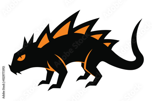 Solid color Thorny Devil animal vector design