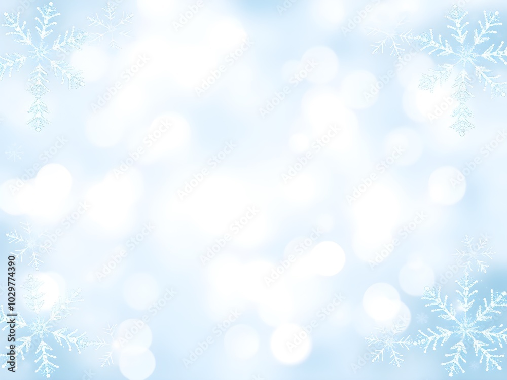 Sparkling Snowflake Border with Blank Text Space Sparkling Snowflake Border with Blank Text Space