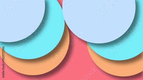 Geometric circle papercut banner animation