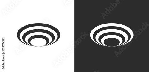 Logo black hole minimalist unique design with blank background