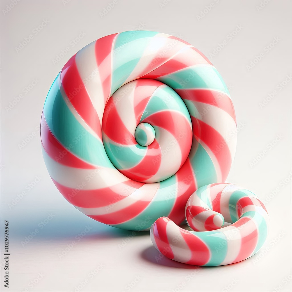 Swirled Red, White, and Blue Candy Coil Without Stick, Festive Holiday Sweet Treat Swirled Red, White, and Blue Candy Coil Without Stick, Festive Holiday Sweet Treat