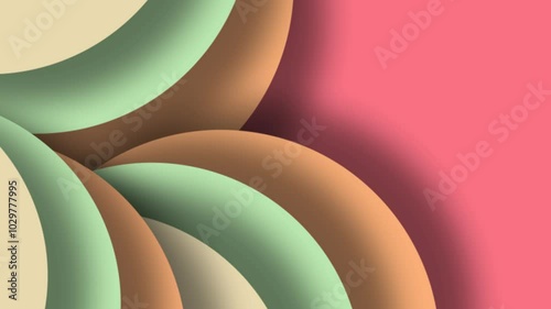 Geometric circle papercut banner animation