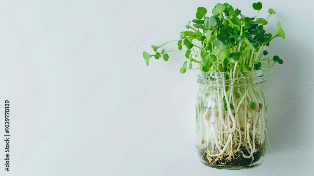 Microgreens in a Glass Jar Microgreens in a Glass Jar