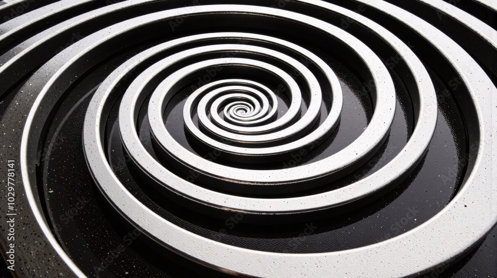 generative ai, Concentric Spiral Design with Metallic Finish generative ai, Concentric Spiral Design with Metallic Finish