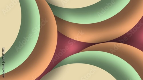 Geometric circle papercut banner animation